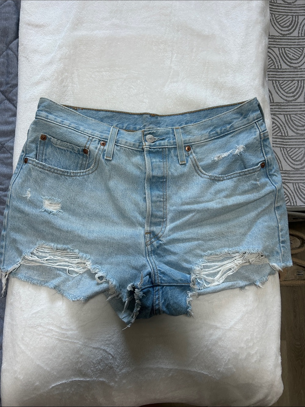 Levi's Light Blue Denim Cutoff Shorts